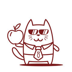 Character businessman in a business suit with a tie and sunglass