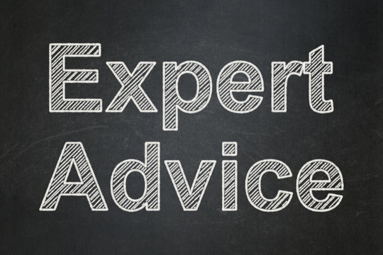 Law concept: Expert Advice on chalkboard background