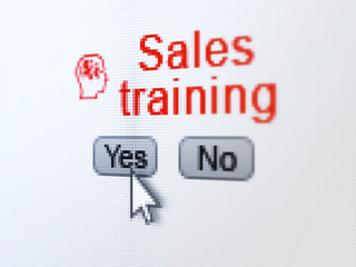 Advertising concept: Head With Finance Symbol icon and Sales