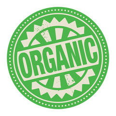 Abstract stamp or label with the text Organic written inside