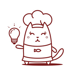 Character chef in a chef's hat line art
