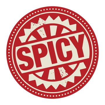 Abstract stamp or label with the text Spicy written inside
