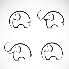 Set of vector elephant icons