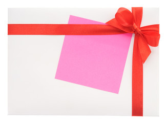 Blank gift with a red bow