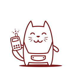 Character home handyman in uniform line art