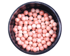 Powder balls isolated on white