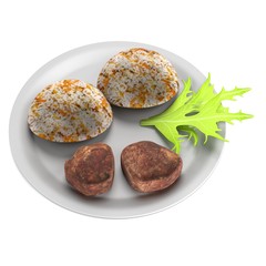 realistic 3d render of food