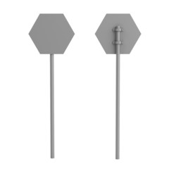 realistic 3d render of traffic sign