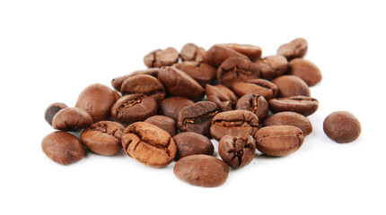 Coffee beans isolated on white