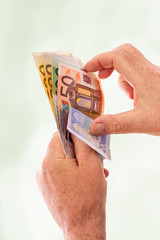 Hand with banknotes