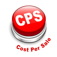 3d illustration of cps cost per sale button