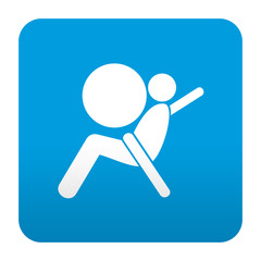 Etiqueta tipo app azul simbolo airbag