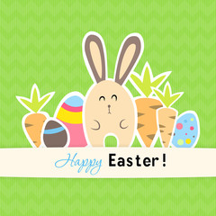 Eastern green card with carrots and rabbit