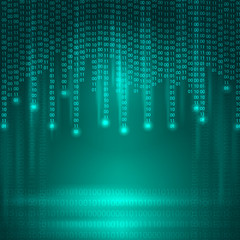 Stream of binary code. Background.