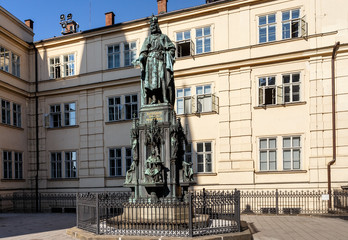 Fototapeta premium Photo of the historical statue of Karel Charles IV