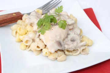 pâtes au poulet
