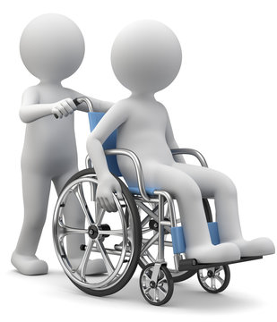 Pfleger mit Rollstuhlfahrer
