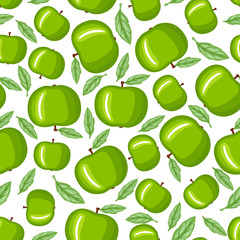 Green apple pattern seamless