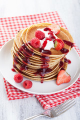 pancakes with berry and jam