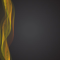 Wave background, yellow ribbon