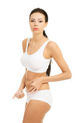 Fototapeta premium Diabetes patient make an abdomen insulin injection