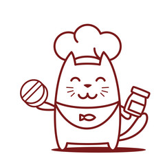 Character chef in a chef's hat line art