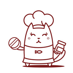 Character chef in a chef's hat line art