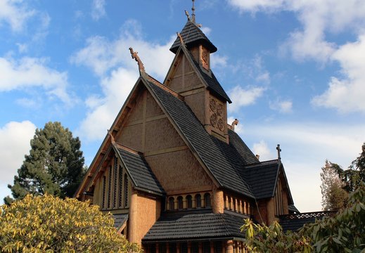wooden wang church in karpacz, polish mountains
