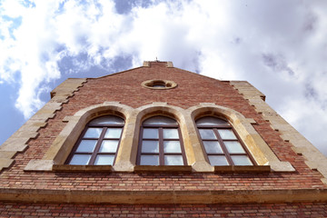 Castle with brick facade and windows