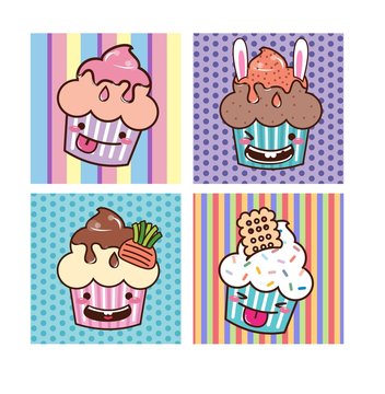 card-set-cupcake-kawaii