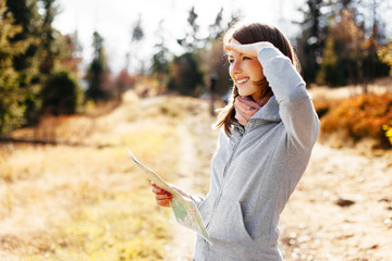 Hiking during autumn