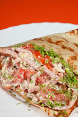 pancakes with cheese and vegetables