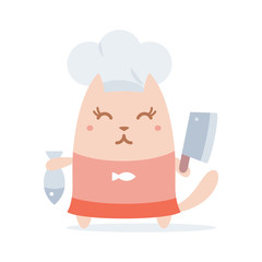 Character chef in a chef's hat colorful flat