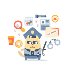 Character police in officer's cap and in the form of police with