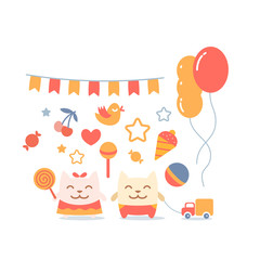 Character little girl in a dress  with a bow on head  and boy in