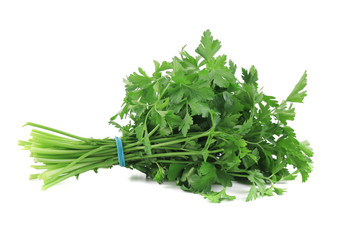 Bunch of parsley on a white.