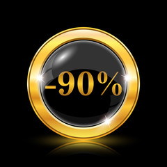 90 percent discount icon