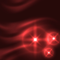 Abstract red background with glowing lines and stars