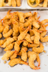 batter-fried prawns in the market