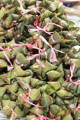 Obraz premium Sticky rice wrapped - dessert Thailand.