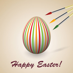 Easter card with egg and brush set