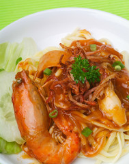 pasta, Shrimp with Pasta and Tomato Sauce