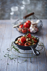 Oven-Baked Cherry Tomatoes with Garlic and Feta