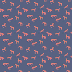 Horse Runs, Hops, Gallops Isolated. Seamless Pattern.