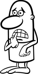 frightened guy cartoon coloring page
