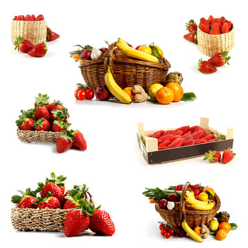 Collage di frutta e fragole