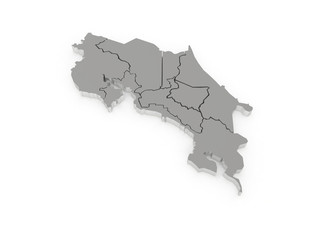 Fototapeta premium Map of Costa Rica.