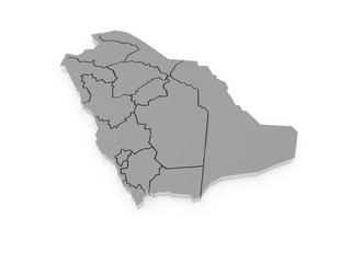 Map of Saudi Arabia.