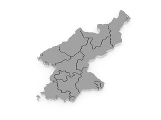 Fototapeta premium Map of North Korea.