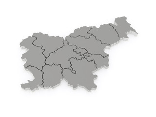 Fototapeta na wymiar Map of Slovenia.